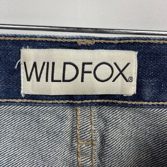 Wildfox Hello Legs Boyfriend Jeans Est Size 6 8 Blue Denim - Picture 2 of 14